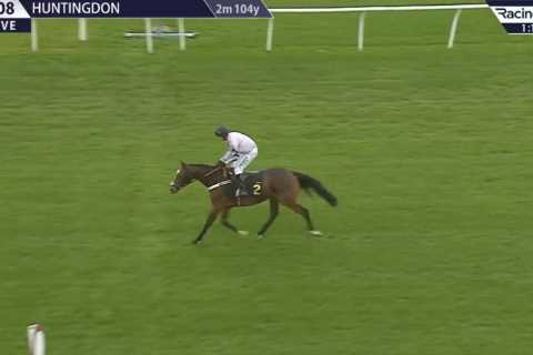 ‘Sad for the sport’ – farcical one-horse race has punters fearing for the future of racing after walkover at Huntingdon