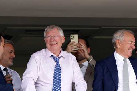 World’s most glamorous racegoers – and Alex Ferguson – light up rain-hit Melbourne Cup and its strict ‘no thongs’ rule