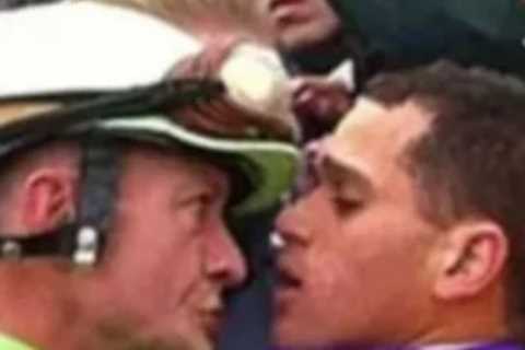 Infamous Breeders’ Cup brawl that turned racecourse into boxing ring saw tiny jockeys fight ferociously on live TV