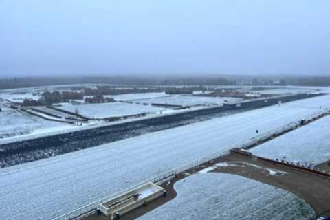 Ascot racing AXED with course unrecognisable covered in frost and snow as bosses say no chance of moving card to Sunday