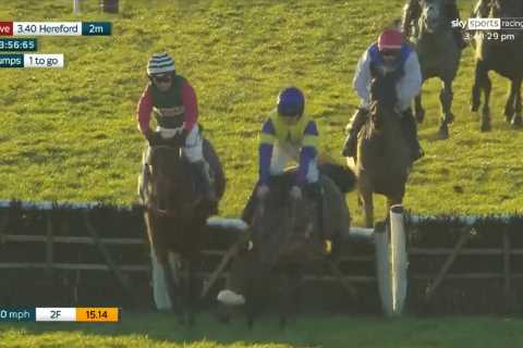 ‘He’ll be hitting high notes in the choir!’ – Jockey’s nether regions take an absolute battering in painful win