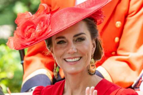 Radiant Kate Middleton turns heads at Royal Ascot in a vibrant red dress and stylish hat for Day Four of racing