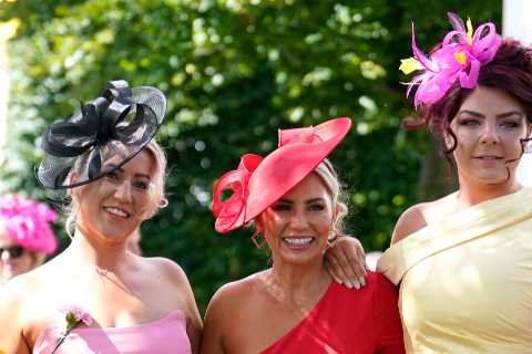 Goodwood Ladies’ Day kicks off in style with thigh-flashing dresses and show-stopping hats