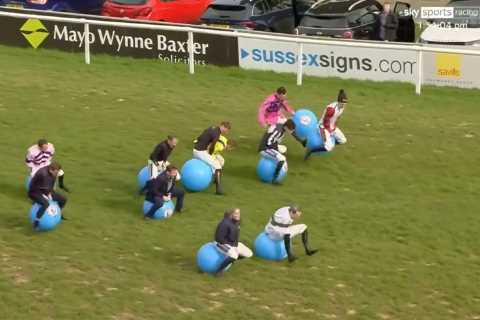 Sky Sports Presenter Alex Hammond Calls for Race to be Voided as Jockeys' Space Hopper Contest Turns Chaotic
